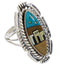 Native American Design Multicolor Silver Ring Size 6-3/4 WX41438