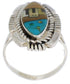 Native American Design Multicolor Silver Ring Size 6-3/4 WX41438
