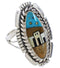 Multicolor Native American Design Silver Ring Size 7-3/4 WX41444