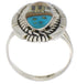 Multicolor Native American Design Silver Ring Size 7-3/4 WX41444