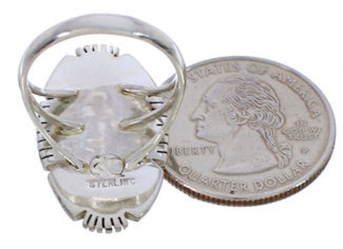 Silver Multicolor Native American Design Ring Size 6-1/4 WX41473