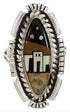Multicolor Native American Design Silver Ring Size 6-3/4 WX41492