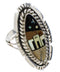 Silver Native American Design Multicolor Ring Size 6-1/2 WX41506