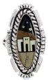Silver Native American Design Multicolor Ring Size 6-1/2 WX41506