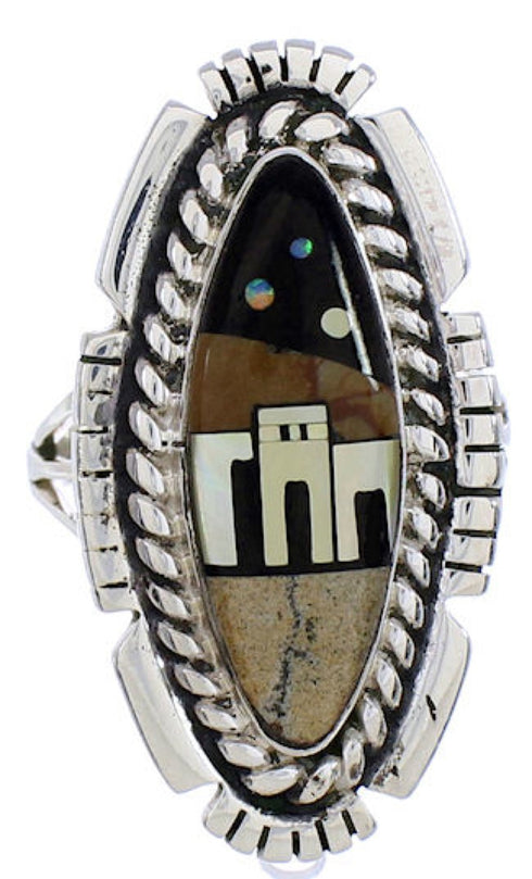 Southwest Native American Design Multicolor Ring Size 4-3/4 WX41513