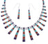 Multicolor Jewelry Sterling Silver Link Necklace Earrings Set PX38012