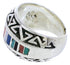 Genuine Sterling Silver Southwest Multicolor Ring Size 4-3/4 WX36183