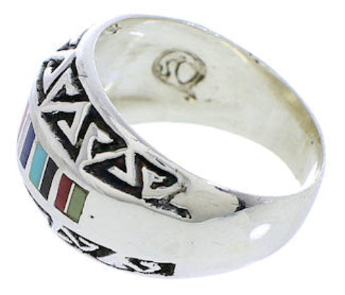 Multicolor Sterling Silver Southwestern Ring Size 7 WX36238