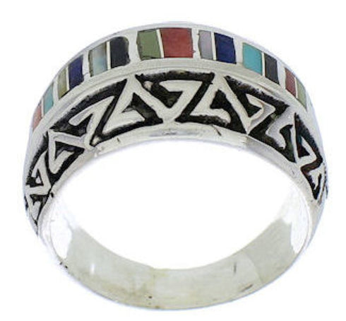 Sterling Silver Southwest Multicolor Ring Size 6-1/2 WX36221