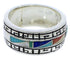 Southwest Sterling Silver Multicolor Ring Size 6-1/4 WX36410