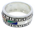 Sterling Silver Multicolor Inlay Southwest Ring Size 5-1/4 WX36411