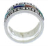 Authentic Sterling Silver Multicolor Inlay Ring Size 5-1/2 WX36414
