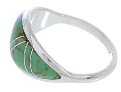 Sterling Silver Turquoise Inlay Southwest Ring Size 4-3/4 ZX36276
