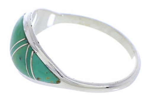 Turquoise And Authentic Sterling Silver Ring Size 4-3/4 ZX36290