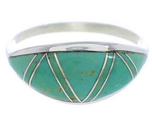 Sterling Silver Turquoise Inlay Jewelry Ring size 4-3/4 ZX36306