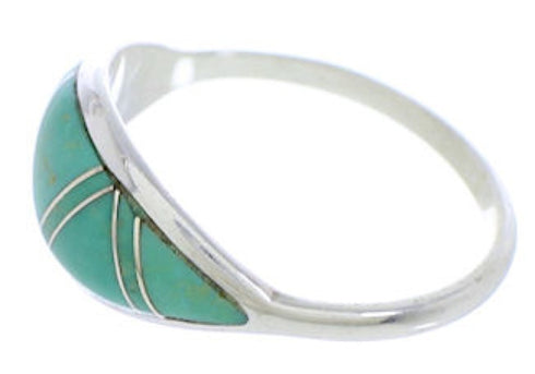 Turquoise Jewelry Authentic Sterling Silver Ring Size 5-1/4 ZX36307