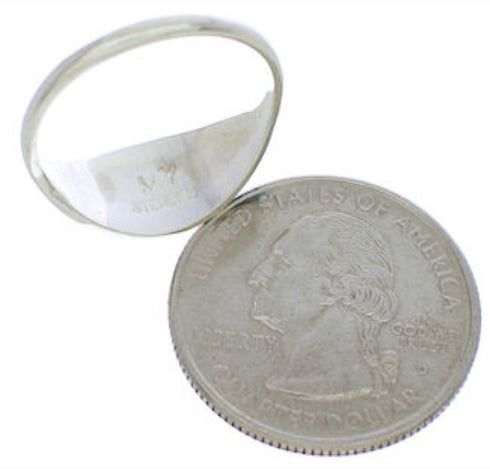 Authentic Sterling Silver Turquoise Ring Size 6-3/4 ZX36327