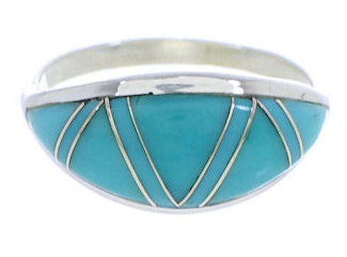 Southwest Jewelry Turquoise Sterling Silver Ring Size 5-1/4 ZX36338