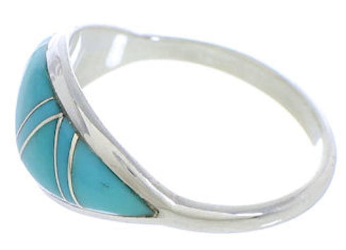 Southwestern Sterling Silver Turquoise Ring Size 6-1/4 ZX36341