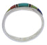 Multicolor Inlay And Sterling Silver Southwest Ring Size 7-1/4 WX81172