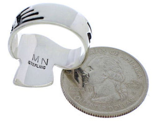 Genuine Sterling Silver Multicolor Ring Size 8-1/2 EX40910