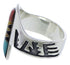 Sterling Silver Southwest Multicolor Ring Size 7-1/2 EX40918