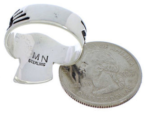 Multicolor Inlay Genuine Sterling Silver Ring Size 9-1/2 EX40940