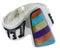 Genuine Steling Silver Multicolor Inlay Ring Size 8-3/4 EX40948