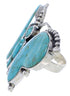 Large Statement Turquoise Silver Butterfly Ring Size 7-3/4 EX40979