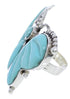 Turquoise Silver Butterfly Large Statement Ring Size 8-3/4 EX40981