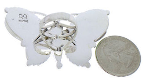 Mojave Turquoise Large Statement Butterfly Ring Size 7-3/4 EX40982