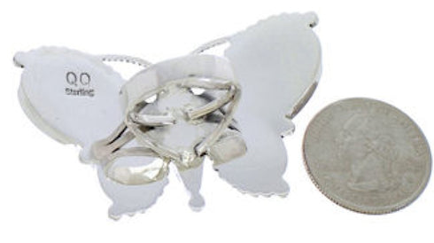Purple Oyster Shell Butterfly Large Statement Ring Size 9-3/4 EX40987