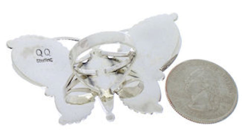Red Oyster Shell Large Statement Butterfly Ring Size 9-3/4 EX40991