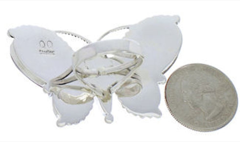 Large Statement Butterfly Red Oyster Shell Ring Size 9-3/4 EX40996