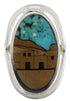 Native American Village Design Multicolor Ring Size 8-1/4 EX42337