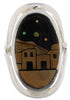 Multicolor Native American Pueblo Design Ring Size 6-1/4 EX42340
