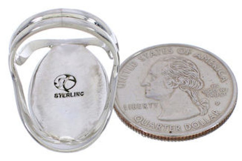 Native American Pueblo Design Multicolor Inlay Ring Size 8 EX44172