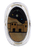 Multicolor Native American Design Silver Ring Size 6-3/4 EX42356