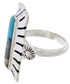 Native American Pueblo Design Multicolor Inlay Ring Size 6-1/2 EX42369