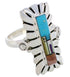 Native American Design Silver Multicolor Ring Size 4-3/4 EX42371