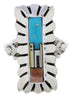 Native American Design Silver Multicolor Ring Size 4-3/4 EX42371