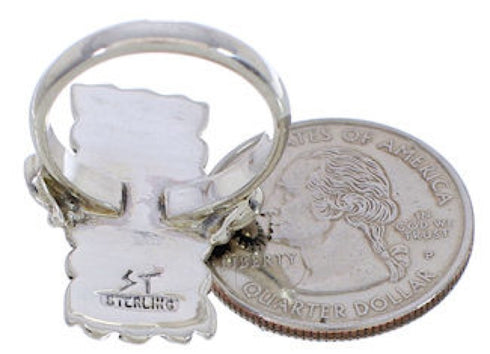 Native American Pueblo Design Multicolor Ring Size 5-1/4 EX42384