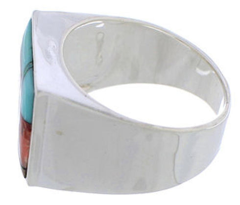 Native American Pueblo Design Multicolor Ring Size 9-3/4 EX42390