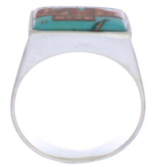 Native American Pueblo Design Multicolor Ring Size 9-3/4 EX42390