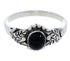 Genuine Sterling Silver And Jet Ring Size 5-3/4 UX32224