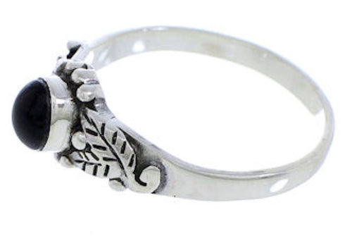 Genuine Sterling Silver And Jet Jewelry Ring Size 6 UX32225