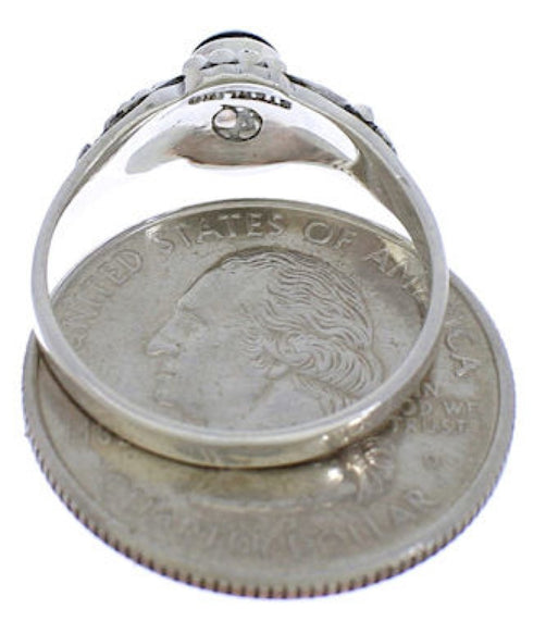 Authentic Sterling Silver Jet Leaf Ring Size 4-3/4 UX32217