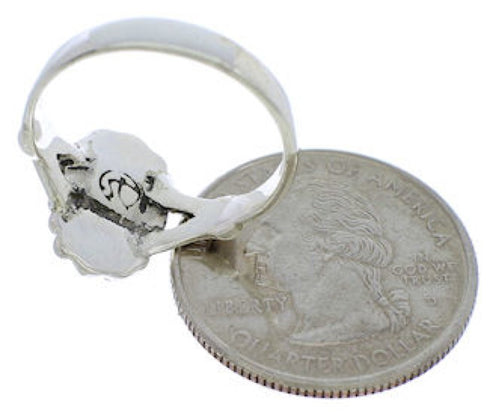 Sterling Silver Turquoise Jewelry Ring Size 7 UX32387