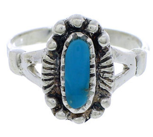 Authentic Sterling Silver Turquoise Jewelry Ring Size 6-1/4 UX32416