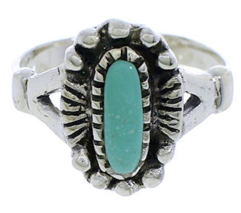 Authentic Sterling Silver Turquoise Jewelry Ring Size 8-1/2 UX32454